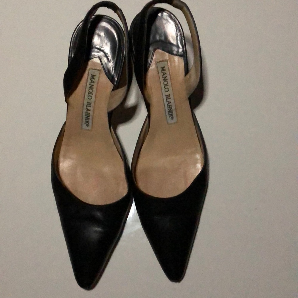 Manolo Blahnik Black Slingback’s Size 7